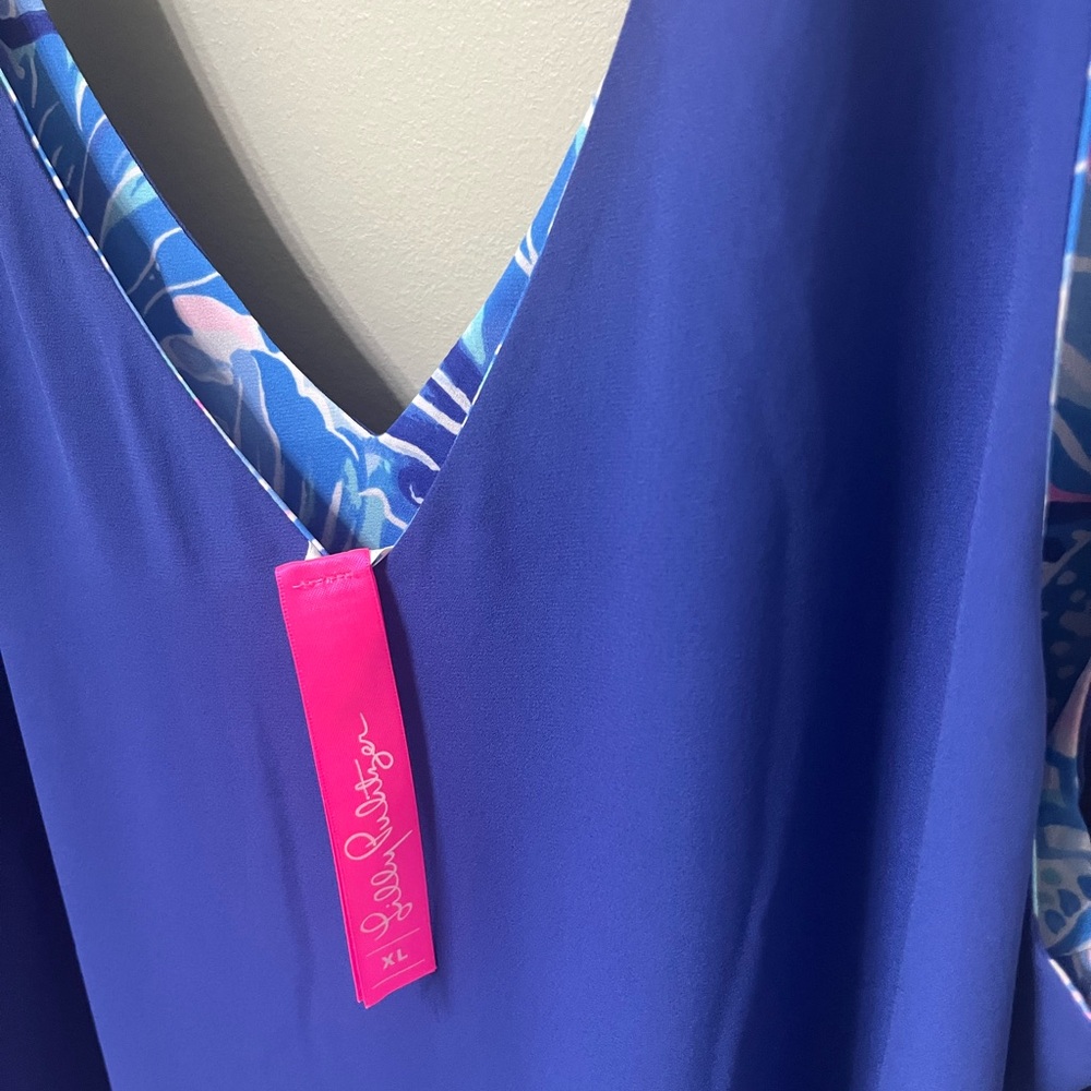 Lilly Pulitzer Royal Blue V-Neck Tank Reversible